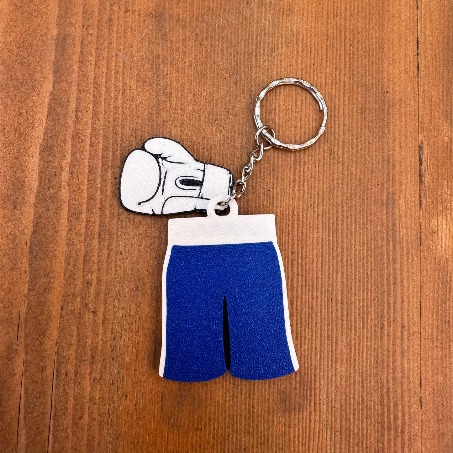Boxing Glove Shorts Keyring - Keychain - Personalised 3D Printed - Team - Sportsman - Stocking Filler - Sports Charm - Gift for Boxer - Gym