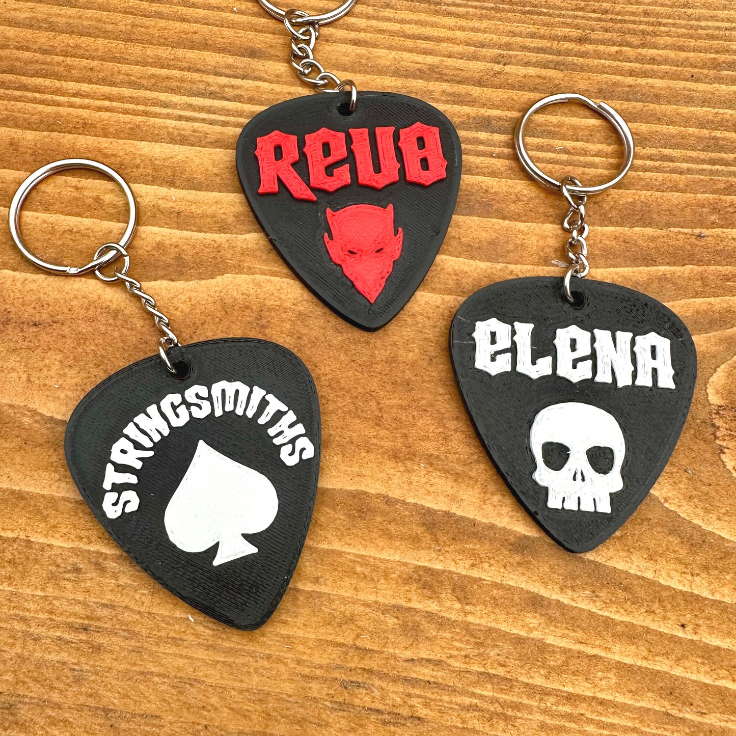 Plectrum Keyring - Keychain - Personalised 3D Printed - Fun Gift - Stocking Filler - Guitar - Guitarist - Music - Musician - Teacher