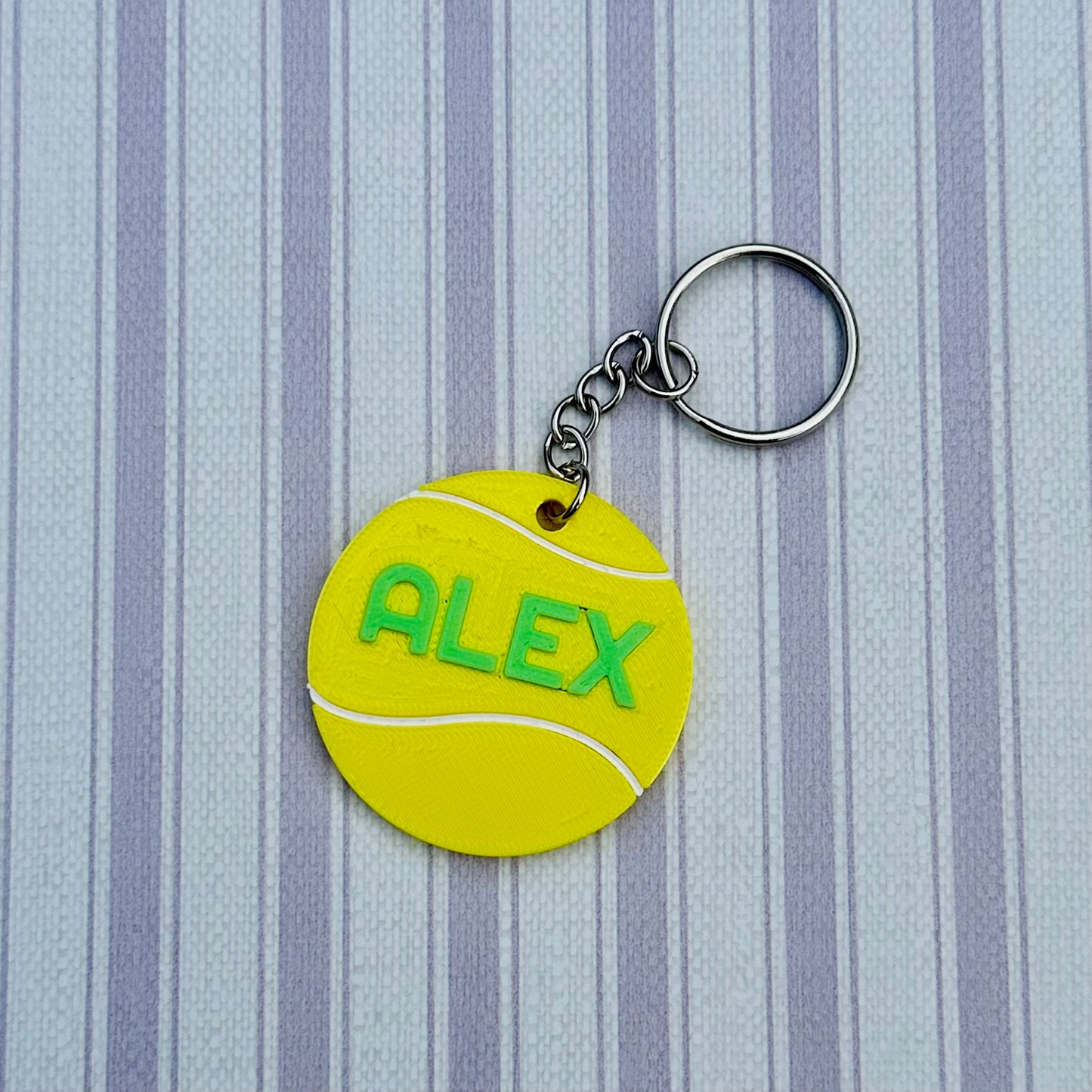 Tennis Ball Keyring - Keychain - Personalised 3D Printed - Team - Sportsman - Fun Gift - Stocking Filler - Sports - Racket - Wimbledon