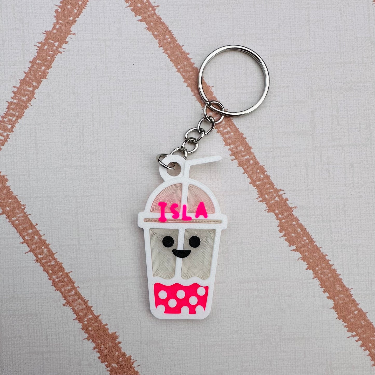 Boba Bubble Milk Fruit Tea Keyring - Keychain - Personalised 3D Printed - Kawaii - Fun Gift - Stocking Filler - Party Bags - Cute - Jelly