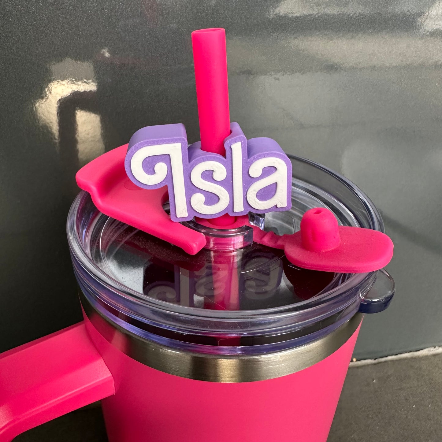 Name Tumbler Straw Charm - 3D Printed - Personalised Personalized - Straw Accessory - Cup Charm - Accessories - Girly Name Tag - Topper