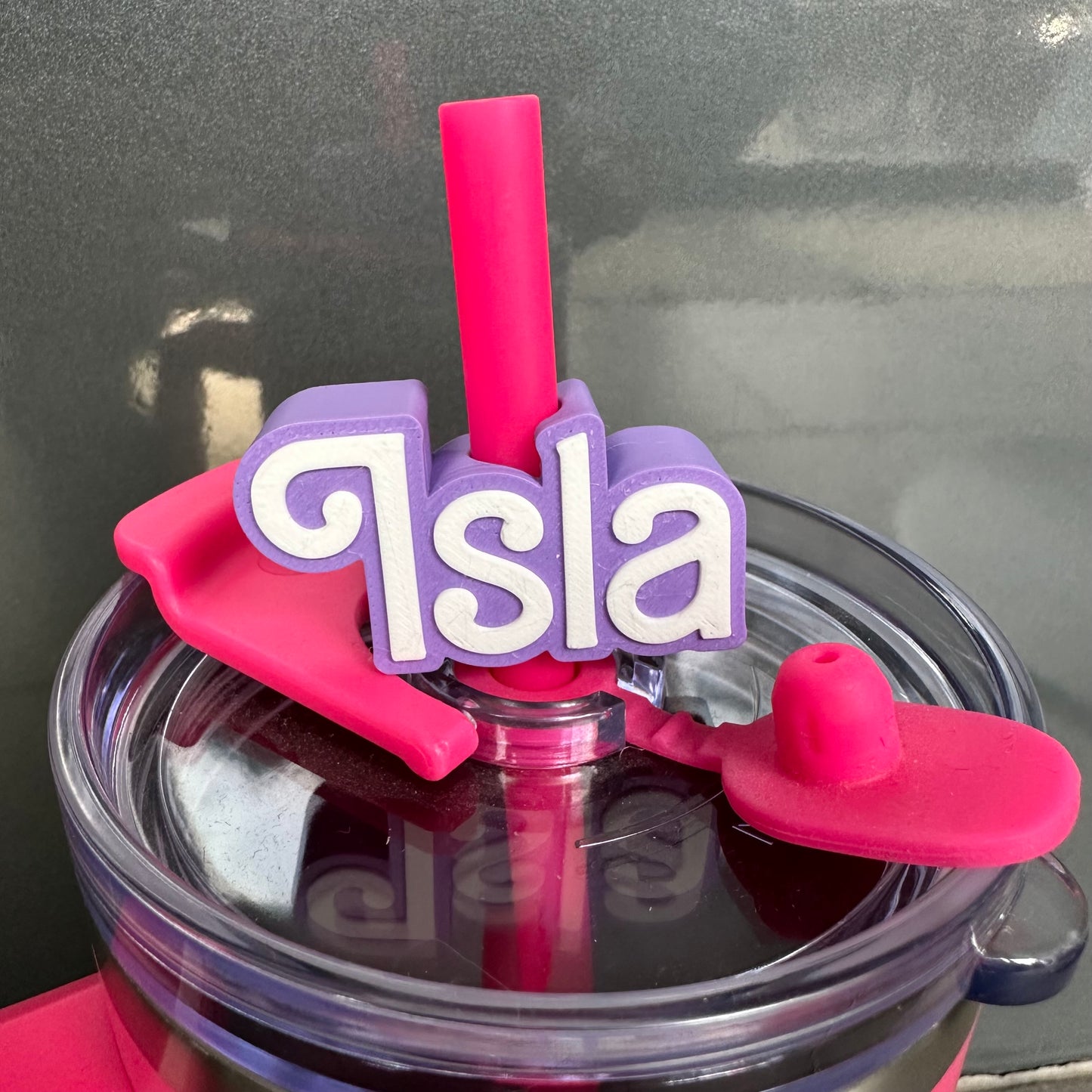 Name Tumbler Straw Charm - 3D Printed - Personalised Personalized - Straw Accessory - Cup Charm - Accessories - Girly Name Tag - Topper