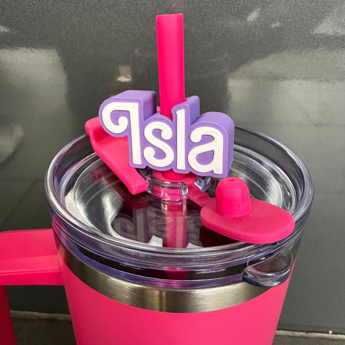 Name Tumbler Straw Charm - 3D Printed - Personalised Personalized - Straw Accessory - Cup Charm - Accessories - Girly Name Tag - Topper