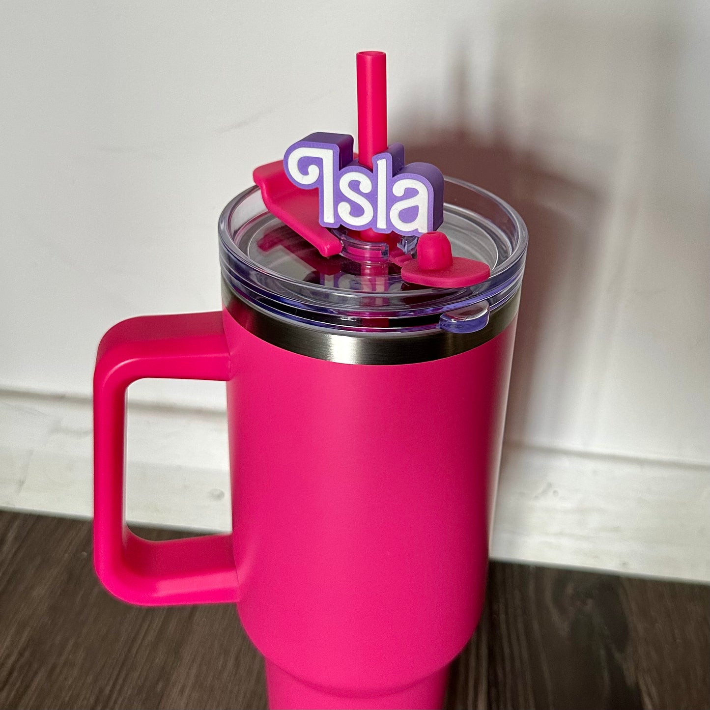 Name Tumbler Straw Charm - 3D Printed - Personalised Personalized - Straw Accessory - Cup Charm - Accessories - Girly Name Tag - Topper