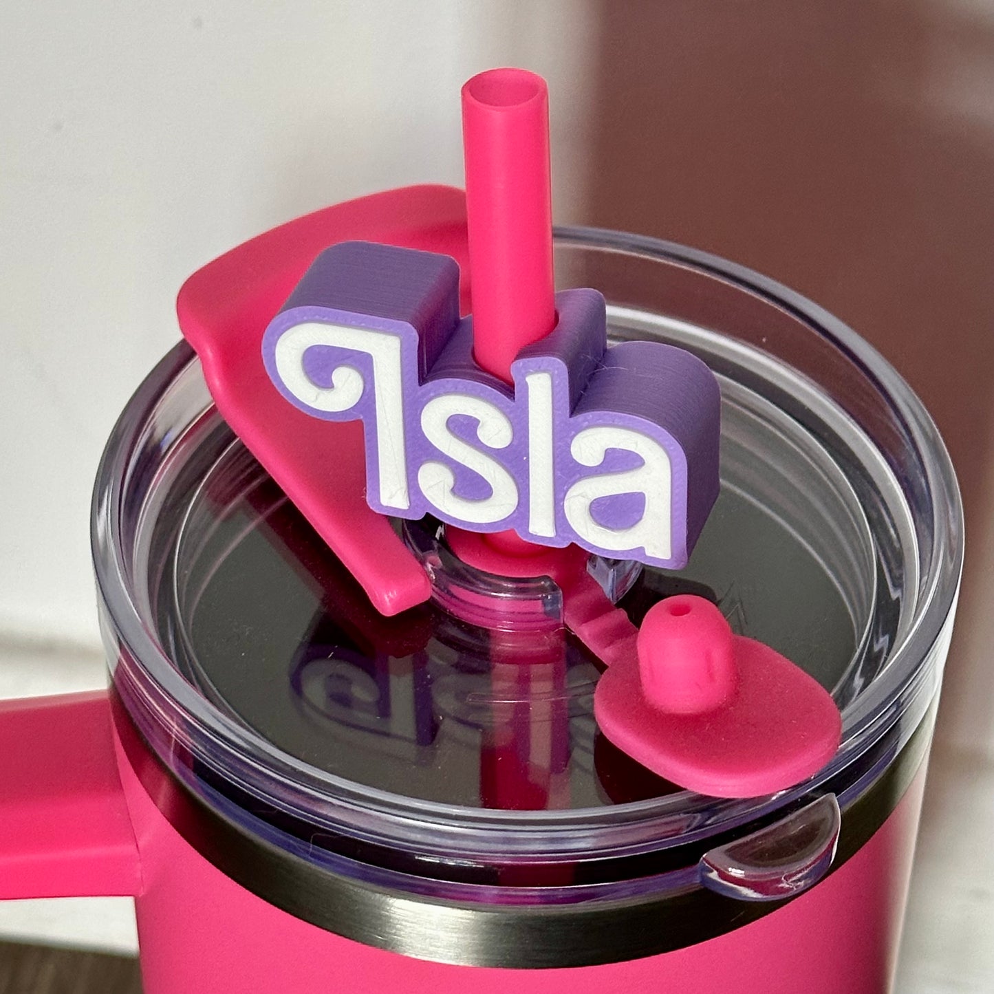 Name Tumbler Straw Charm - 3D Printed - Personalised Personalized - Straw Accessory - Cup Charm - Accessories - Girly Name Tag - Topper
