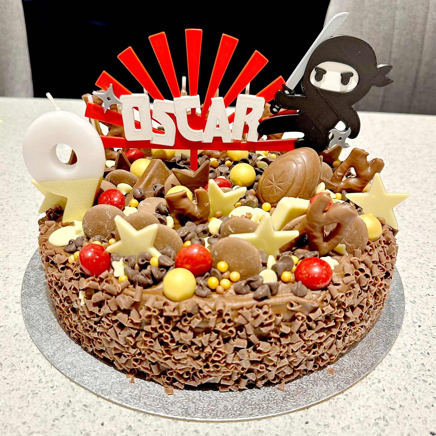 Ninja Japanese Rising Sun - Birthday Cake Topper - Martial Arts - Fully Personalised - Cake Decorations - Party Supplies