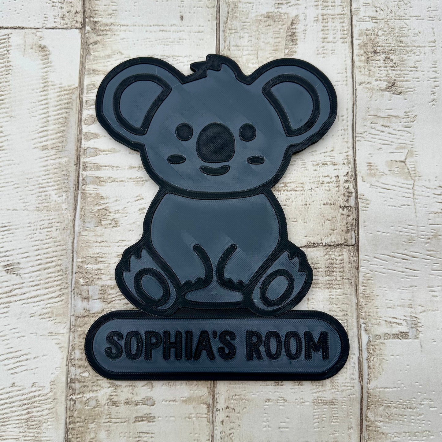 Koala Door plaque - Personalised - Door Sign - Name - Rainforest Animal - Door Hanger - Children's Bedroom - Nursery - Home Decor - Kawaii