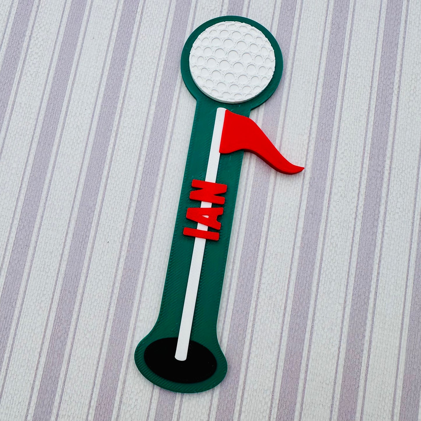 Golf Bookmark - 3D Printed - Personalised - Book Lover - Stocking Stuffer Filler - Christmas Gift - Putt - Golfer - Hobby - Sport