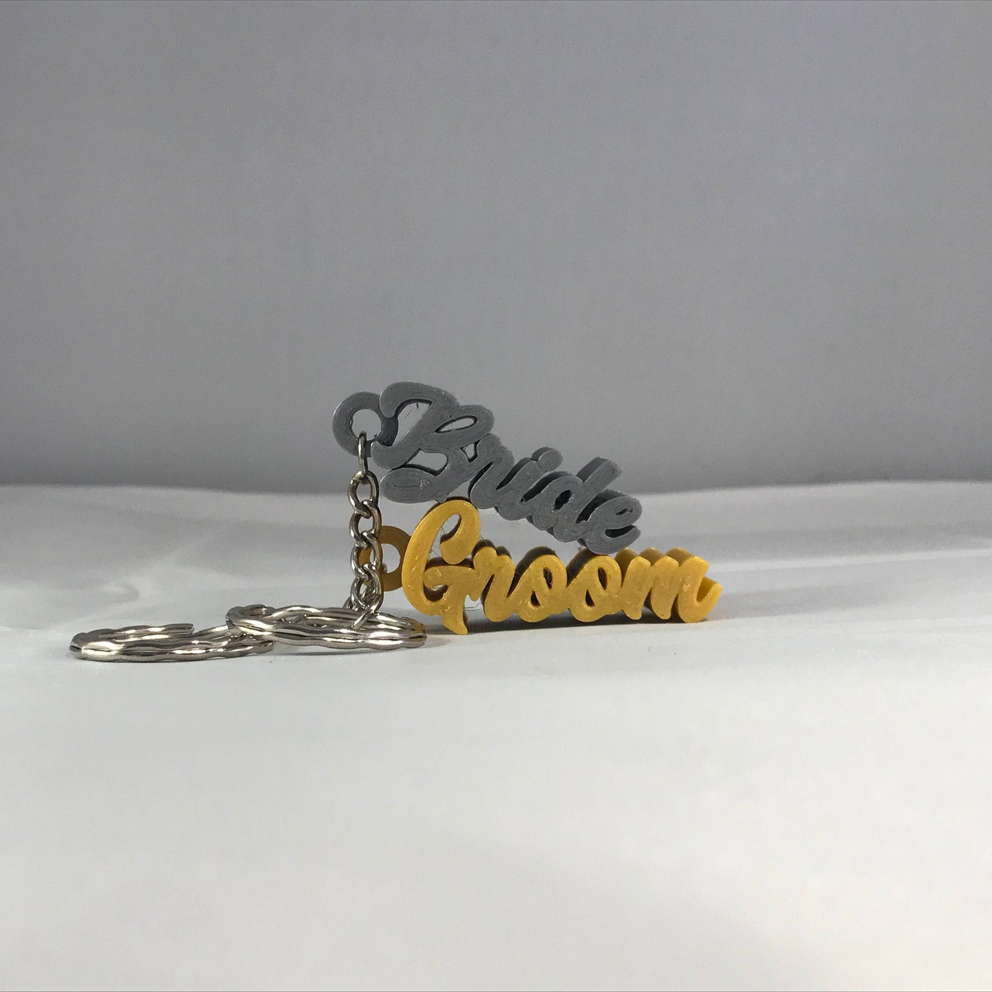 Bride and Groom 3D Printed Keyrings/Keychains - Wedding Gift - Mr and Mrs