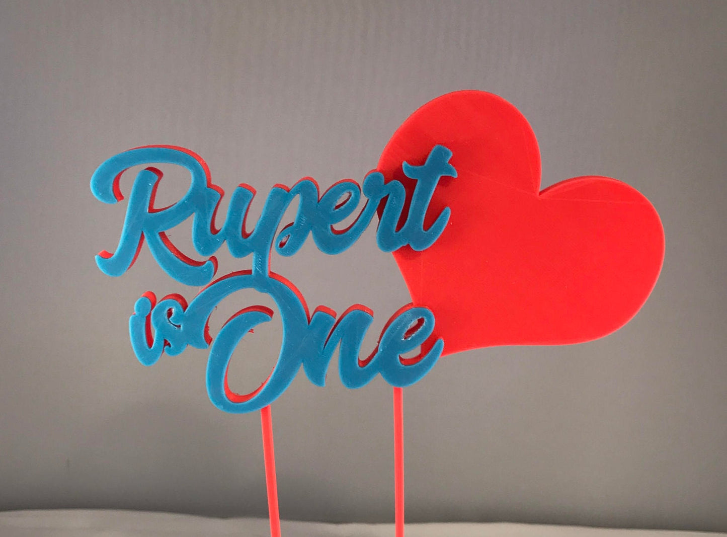 Cake Topper Personalised 3D Printed - Cake Decorations - Birthday - Party Supplies - Star - Heart - Girls - Boys