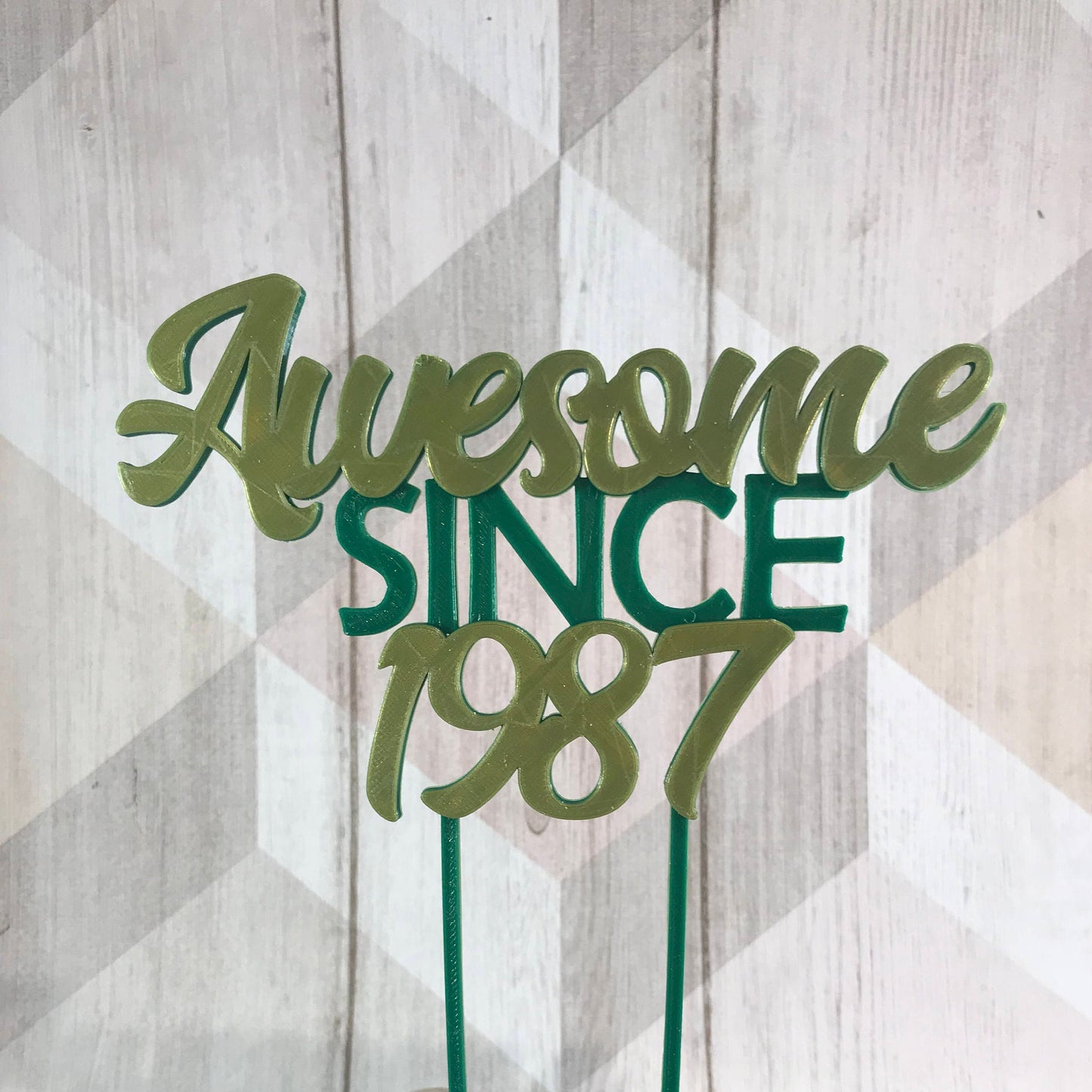 Awesome Since 1987 - Birthday Cake Topper - 30th/18th/21st/40th/50th/60th/70th - Fully Personalised - Cake Decorations - Party Supplies
