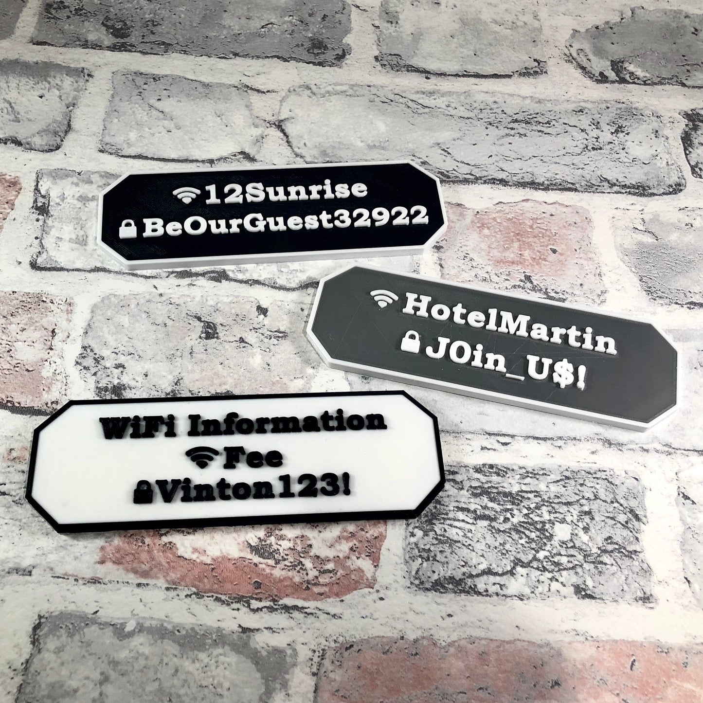Wifi Password Sign 3D Printed - Guest Room - Visitors - Internet Sign - Be Our Guest - Enjoy your stay - Home Decor Business Work