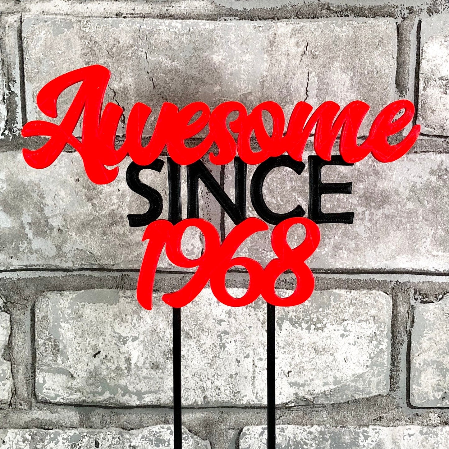 Awesome Since 1969 - Birthday Cake Topper - 50th/18th/21st/30th/40th/60th/70th - Personalised - Cake Decorations - Party Supplies
