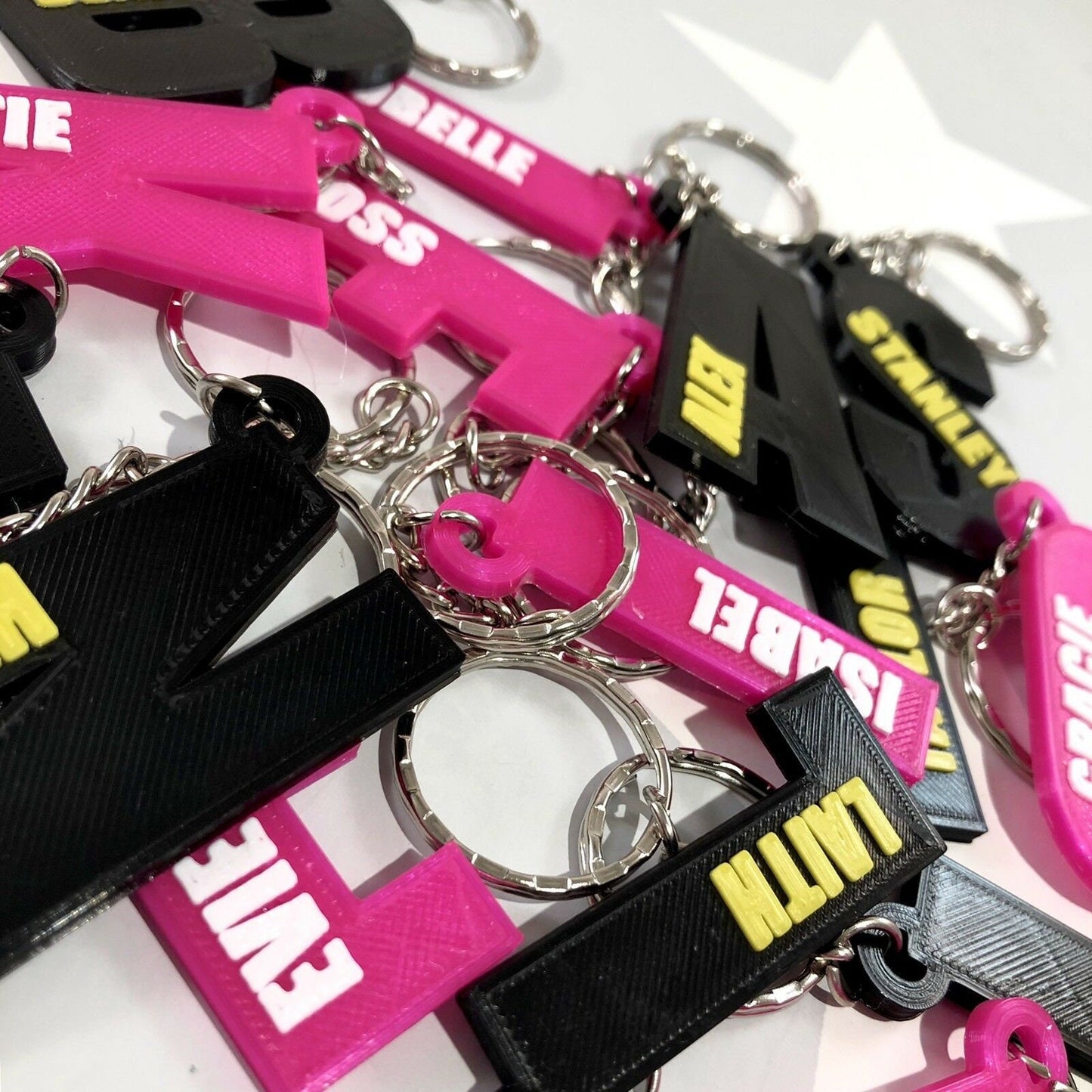 Initial Keychain/Keyring - 3D Printed - Personalised - Personalized - Party Bag Fillers - Name Tags - Book Bag- Under 5 Pounds