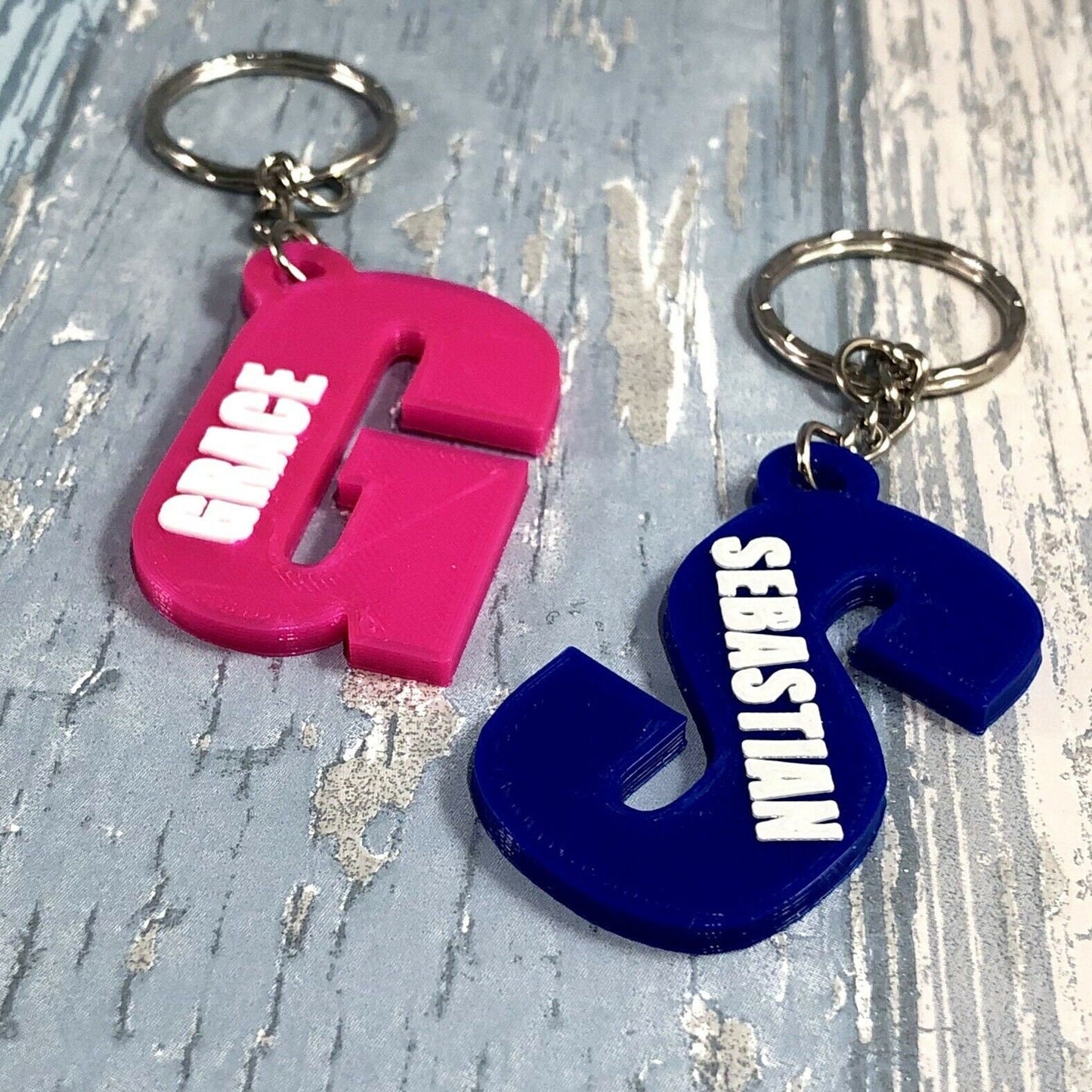 Initial Keychain/Keyring - 3D Printed - Personalised - Personalized - Party Bag Fillers - Name Tags - Book Bag- Under 5 Pounds