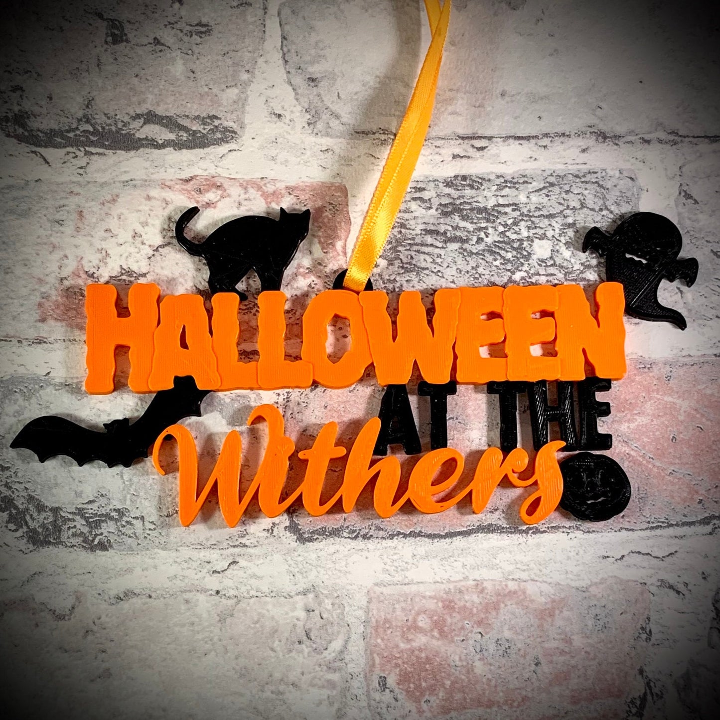 Halloween at the sign - 3D Printed - Personalised - Spooky - Pumpkin - Halloween Party - Creepy - Witches - Ghouls - Party Decorations