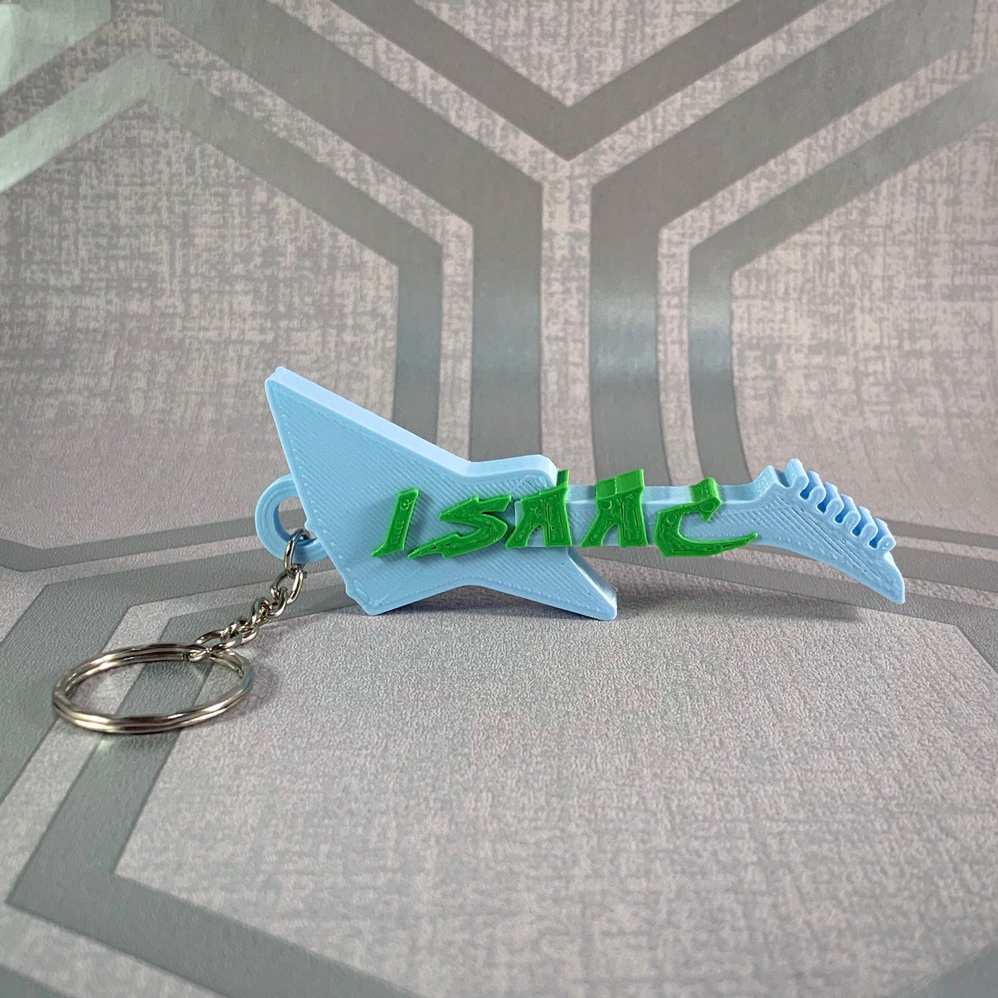 Guitar Keychain/Keyring - EXP Style - 3D Printed - Personalised - Personalized - Party Bag Fillers - Name Tags - Book Bag - Under 5 Pounds