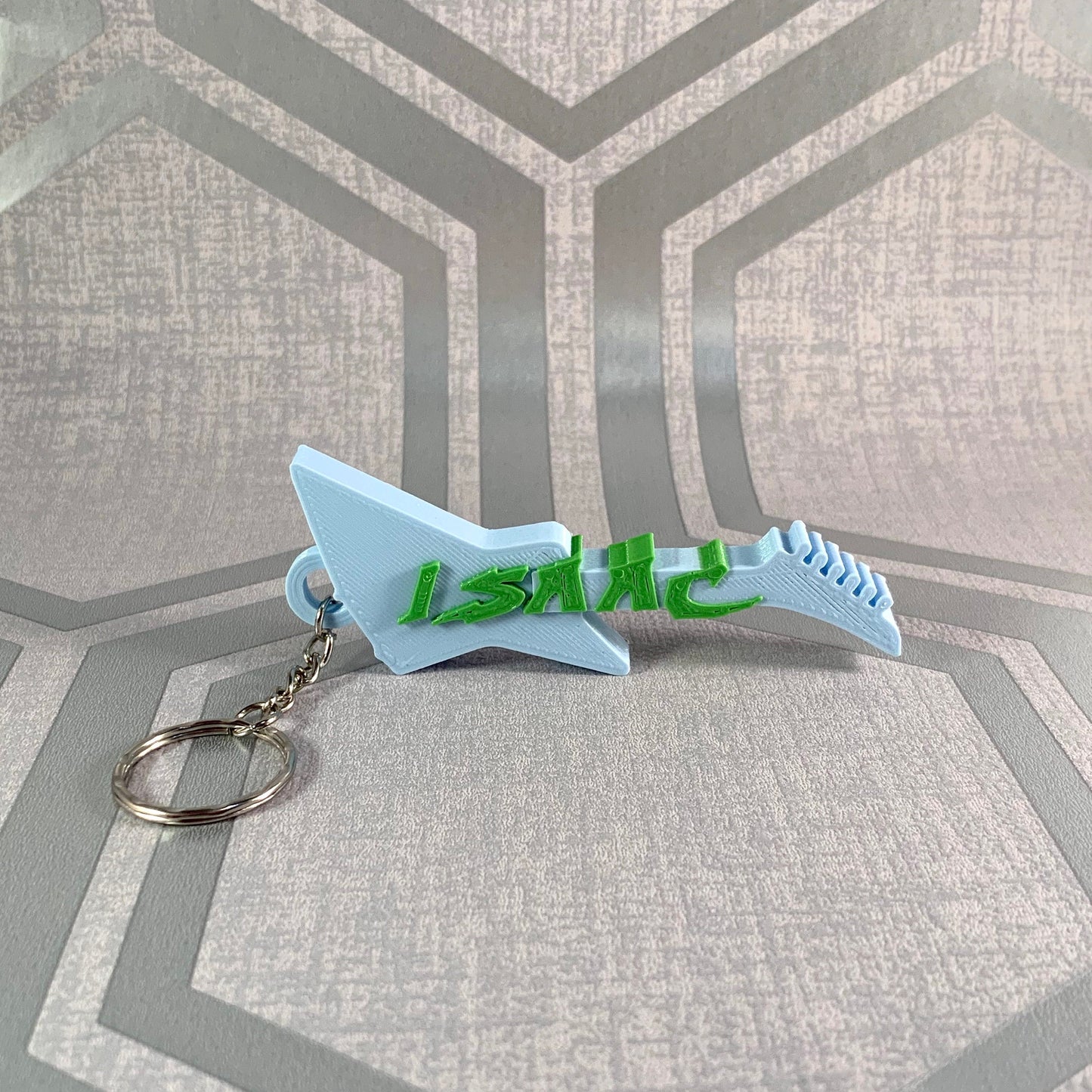 Guitar Keychain/Keyring - EXP Style - 3D Printed - Personalised - Personalized - Party Bag Fillers - Name Tags - Book Bag - Under 5 Pounds