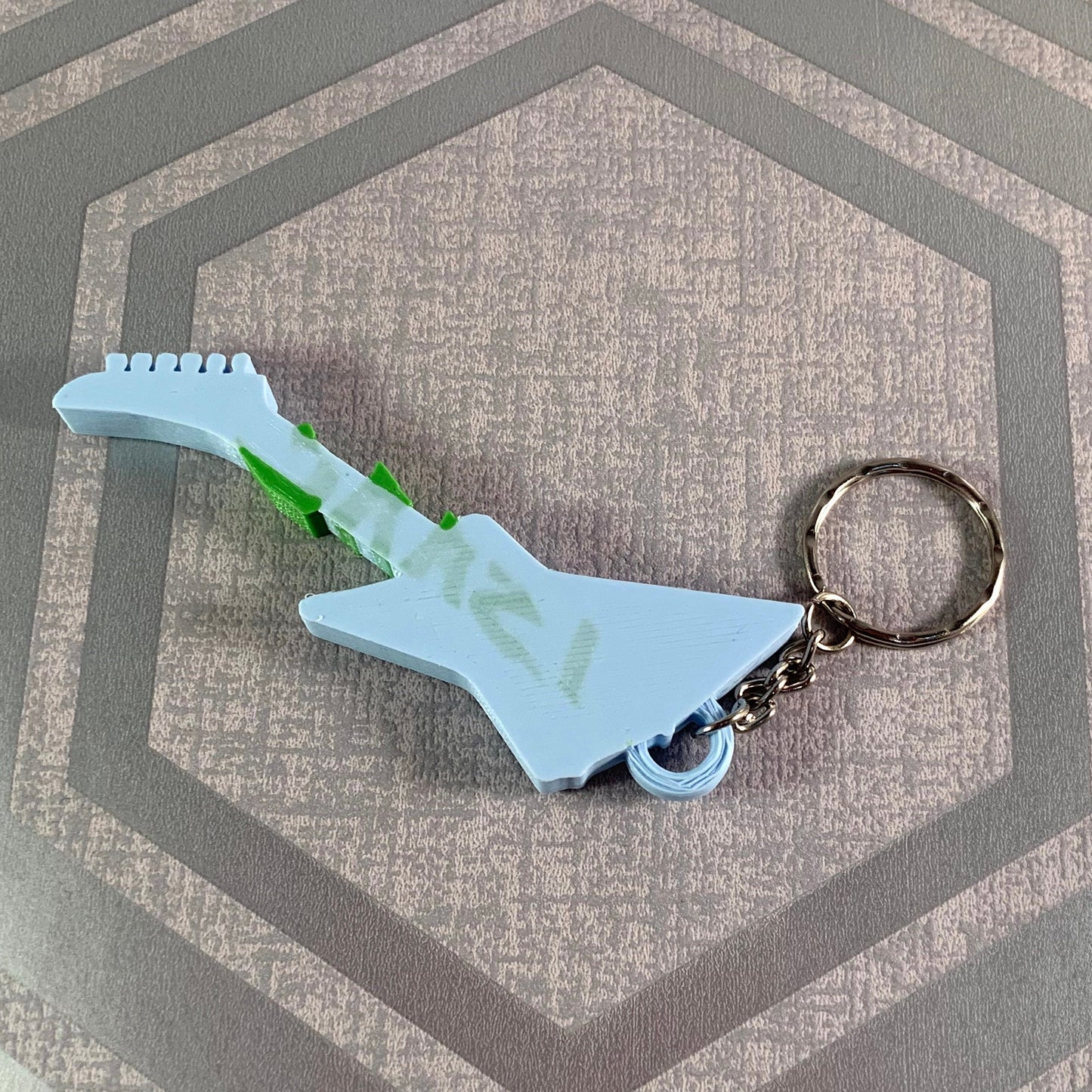 Guitar Keychain/Keyring - EXP Style - 3D Printed - Personalised - Personalized - Party Bag Fillers - Name Tags - Book Bag - Under 5 Pounds