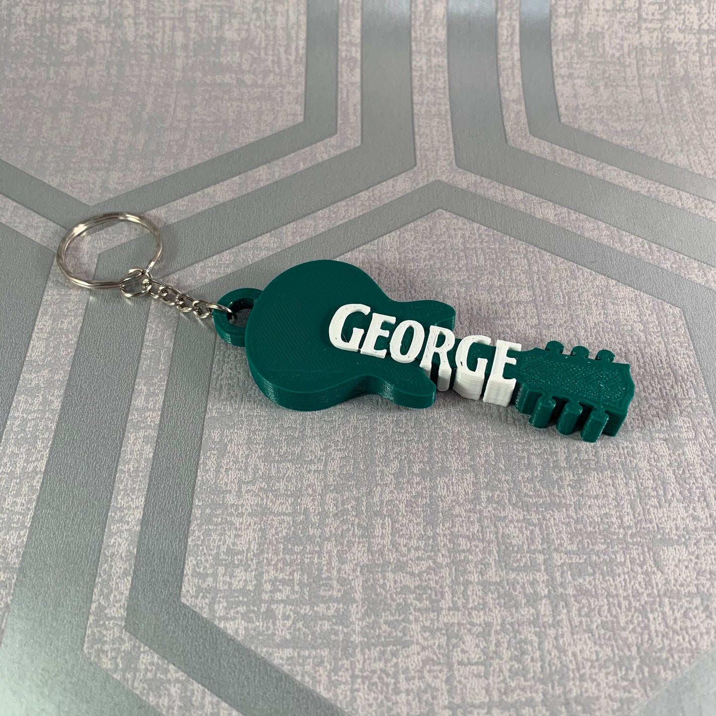 Guitar Keychain/Keyring - Hollow Body - 3D Printed - Personalised - Personalized - Party Bag Fillers - Name Tags - Book Bag - Under 5 Pounds
