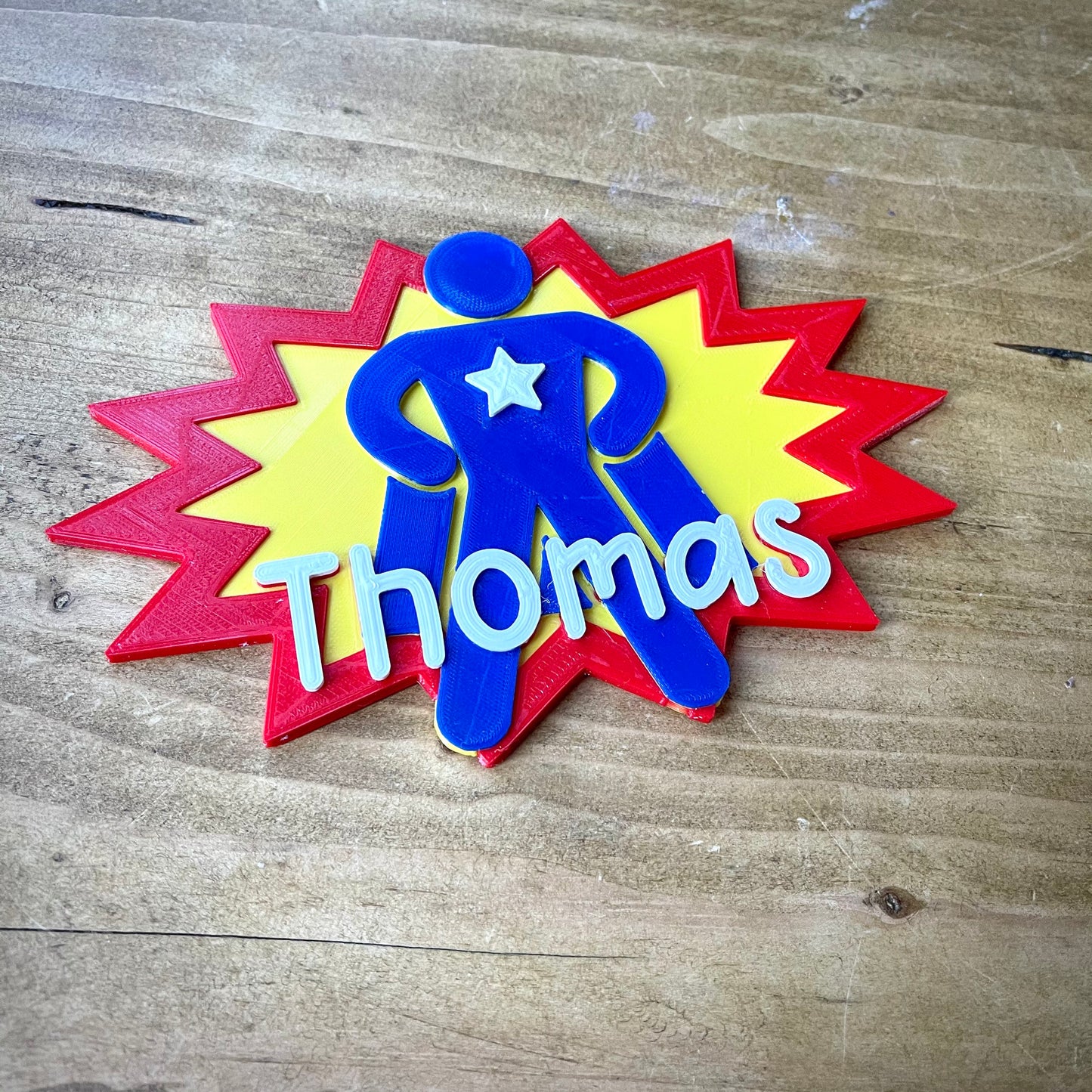 Superhero Door Plaque - 3D printed - Personalised - Bedroom Sign - Children - Kids Room - Comic Fan - Superheroes - Cosplay - Geek