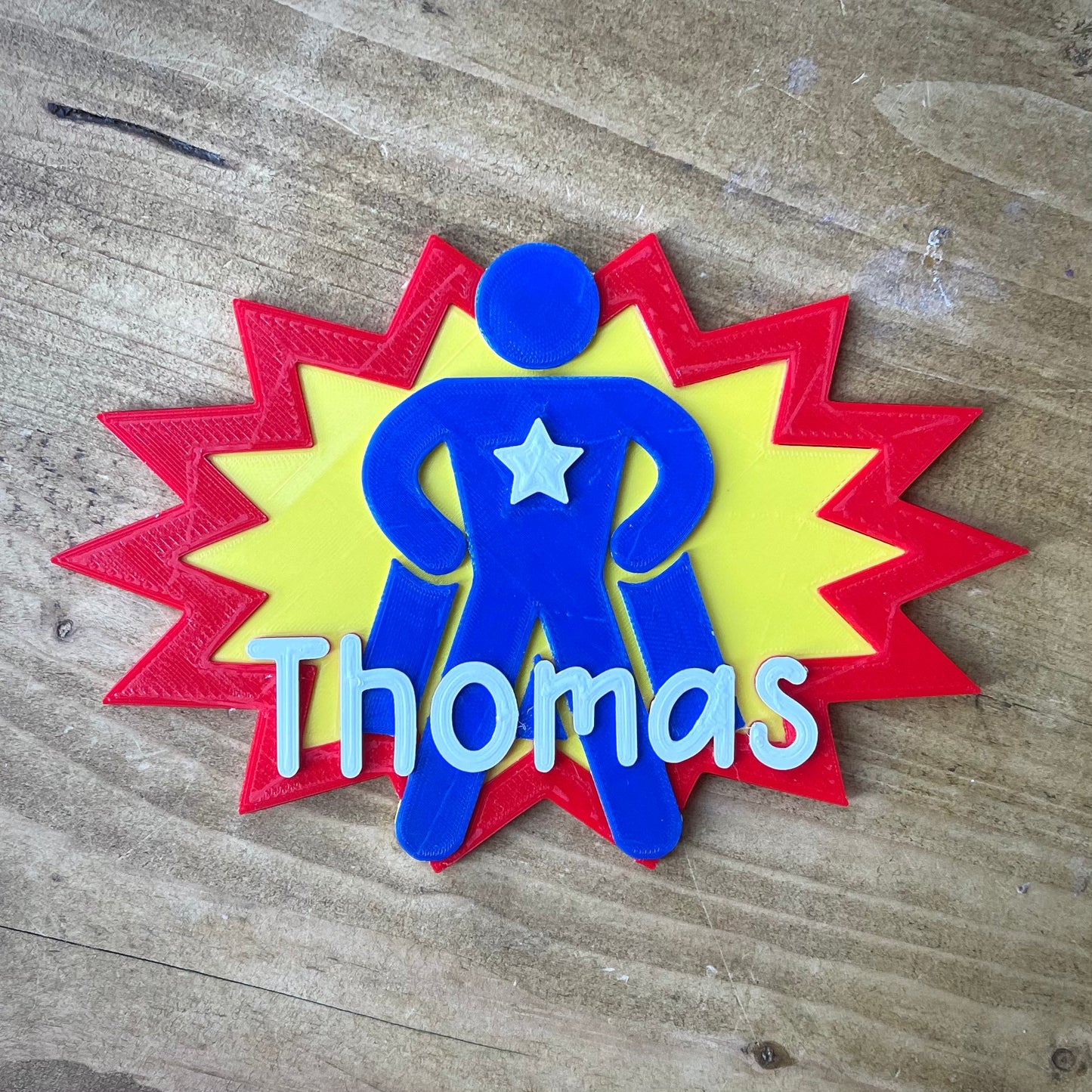 Superhero Door Plaque - 3D printed - Personalised - Bedroom Sign - Children - Kids Room - Comic Fan - Superheroes - Cosplay - Geek