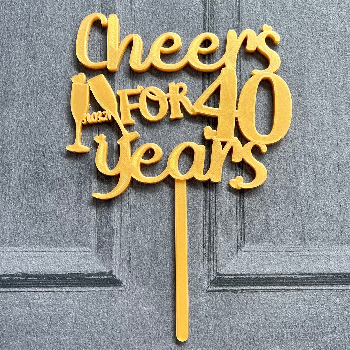 Cheers for 40 years - Cake Topper - Personalised - Wedding Anniversary - Cake Topper - Milestone - Party Supplies - 40th Birthday