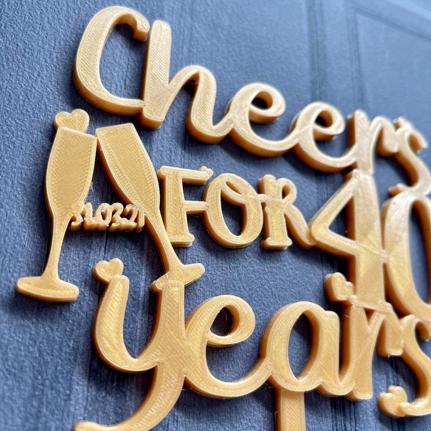 Cheers for 40 years - Cake Topper - Personalised - Wedding Anniversary - Cake Topper - Milestone - Party Supplies - 40th Birthday