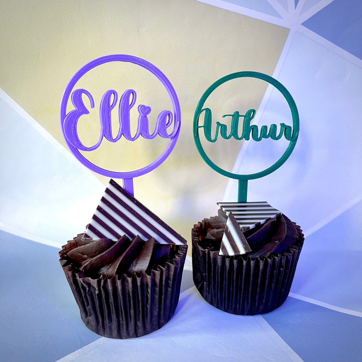 Cupcake Toppers Circular Personalised - Birthday Cake - Party Decor - Decorations - Baby Shower - Wedding Cake - Christening Cake - Favours