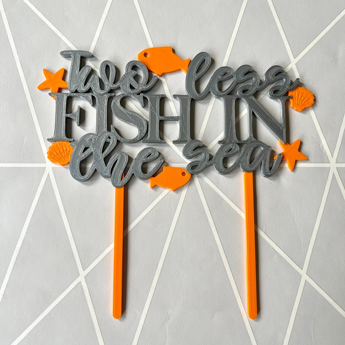 Two Less Fish in the Sea - Wedding - Engagement - Cake Topper - Cake Decorations - Bridal - Party Supplies - Wedding Party - Bride - Groom