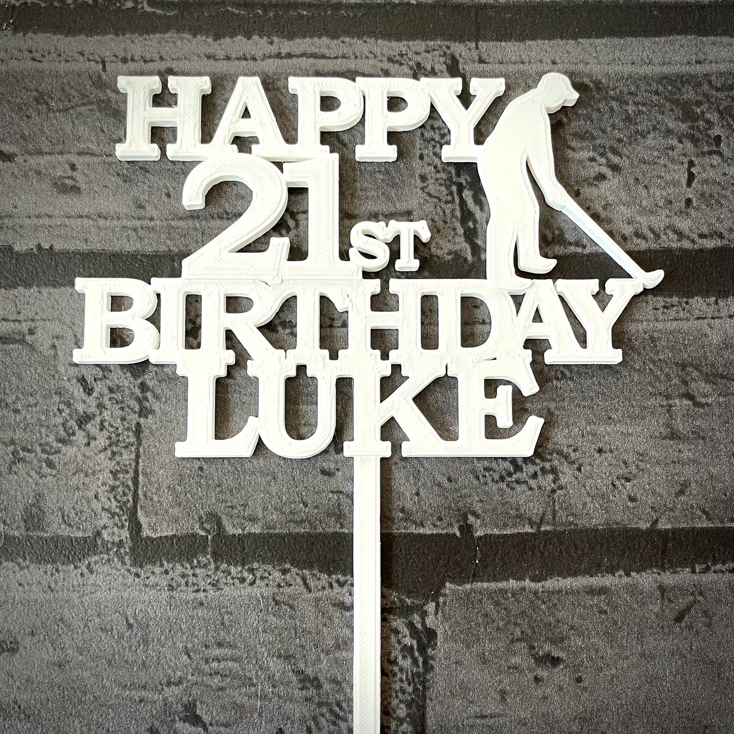 Golf Golfer Birthday Cake Topper - Personalised - Sports Fan - Party Supplies - Hobby - Son - Grandad - Dad - Father - Athlete