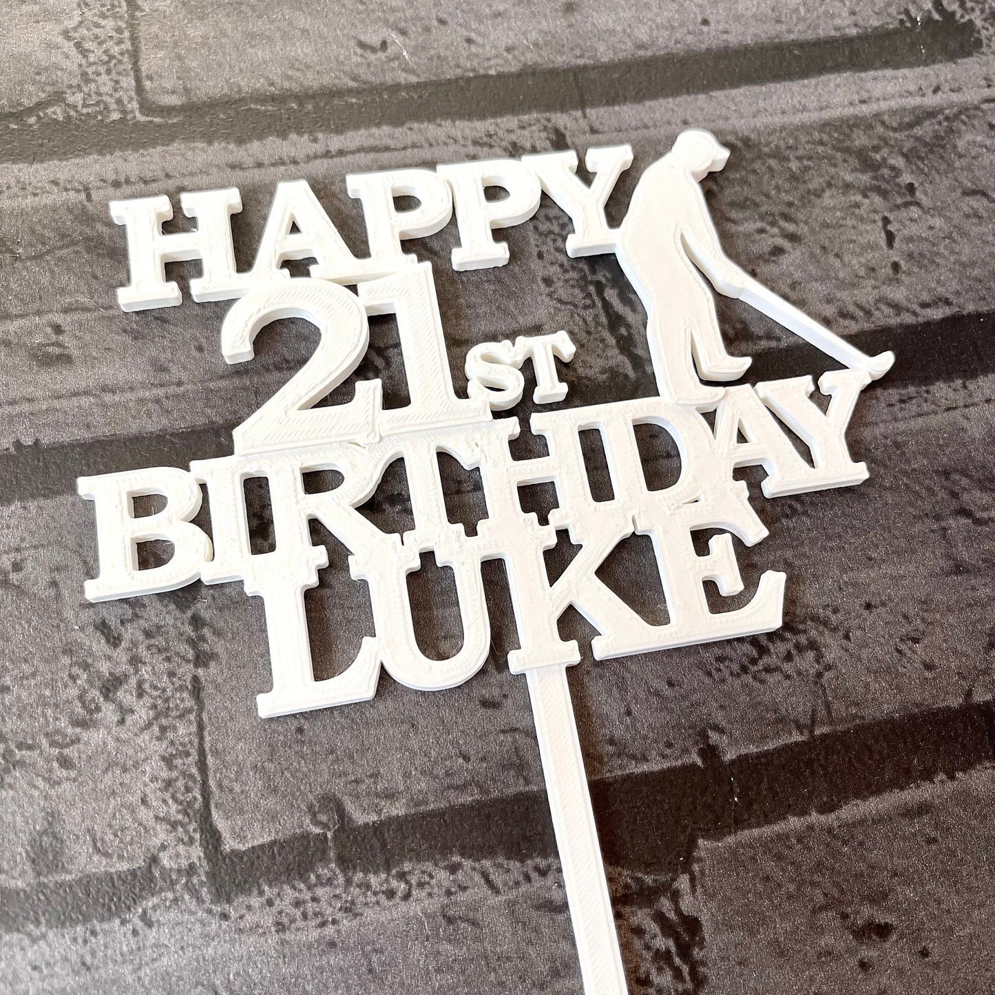 Golf Golfer Birthday Cake Topper - Personalised - Sports Fan - Party Supplies - Hobby - Son - Grandad - Dad - Father - Athlete
