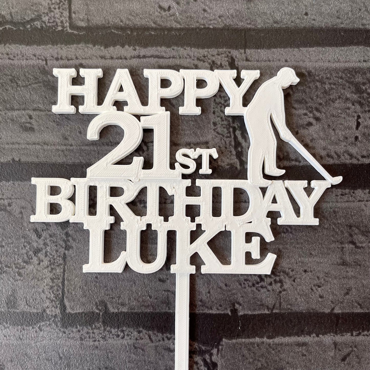 Golf Golfer Birthday Cake Topper - Personalised - Sports Fan - Party Supplies - Hobby - Son - Grandad - Dad - Father - Athlete