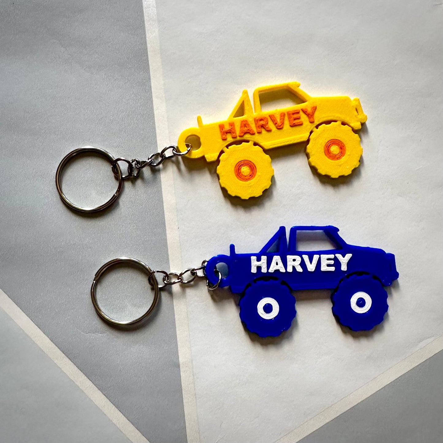 Monster Truck Keychain/Keyring - 3D Printed - Personalised - Monster Jam - Vehicles - Personalized - Party Bag - Book Bag - Under 5 pounds