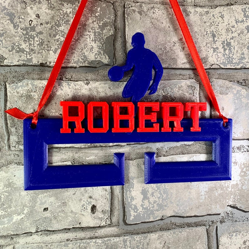 Basketball Medal Hanger/Holder - Personalised - 3D Printed - Trophy - any Sport available