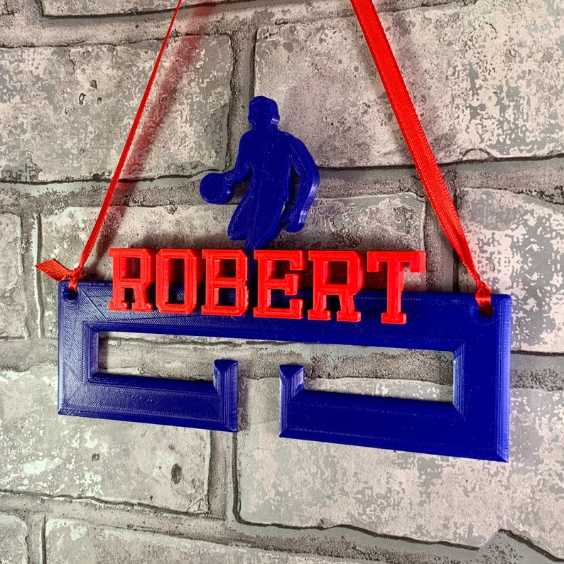 Basketball Medal Hanger/Holder - Personalised - 3D Printed - Trophy - any Sport available