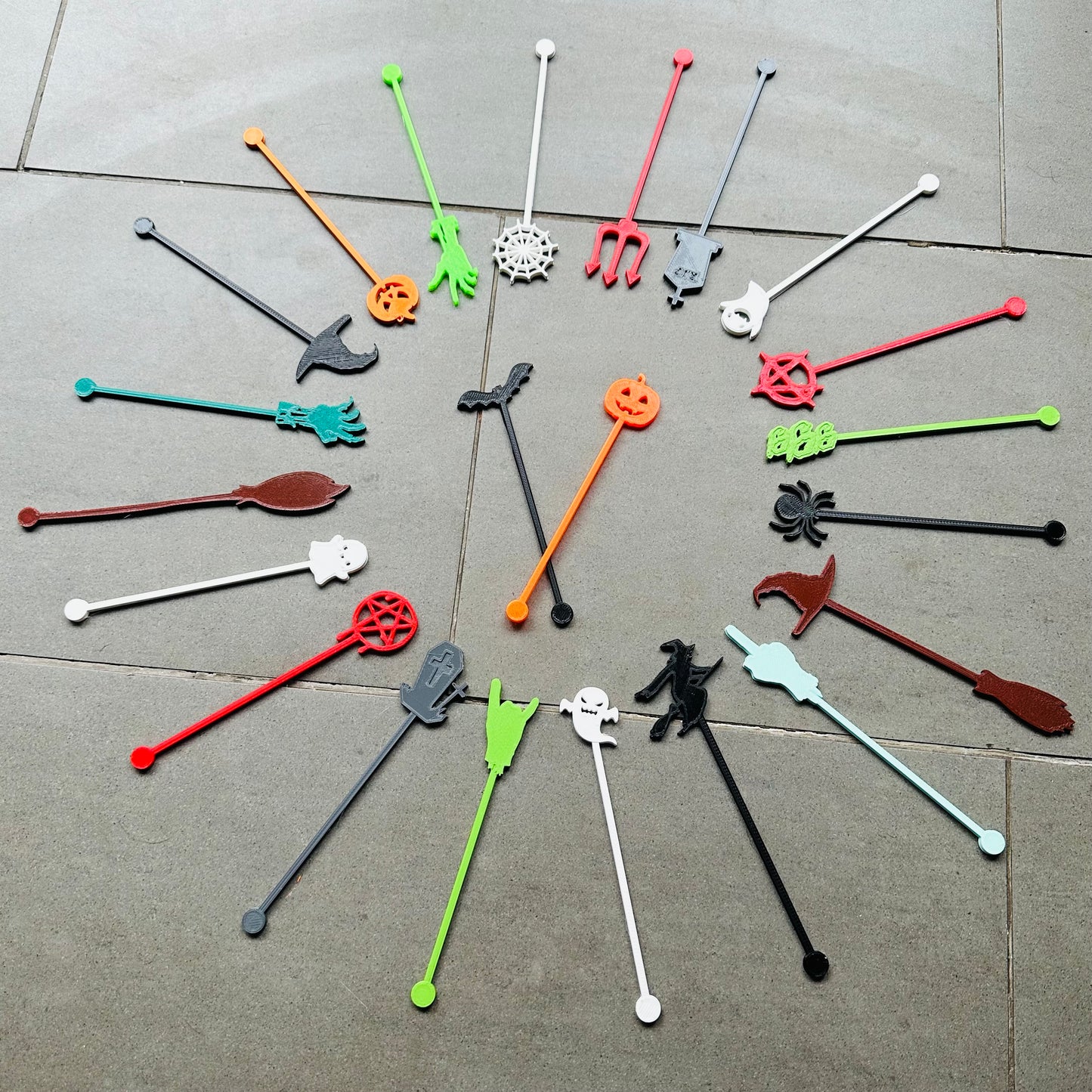 Halloween Drink Stirrers Mixers - Cocktails - 3D Printed - Personalised - Spooky - Pumpkin - Halloween Party - Witches - Party Decorations (Copy)
