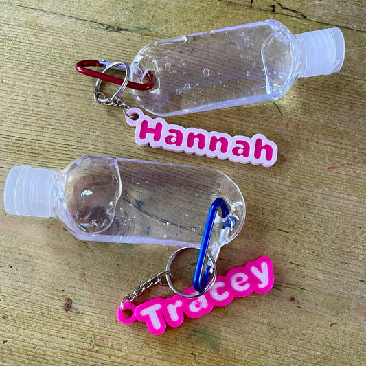 Border Keychain/Keyring hand sanitiser sanitizer bottles - 3D Printed - Nurse - Midwife - Teacher - School Bag - Air Hostess - Hospital Bag