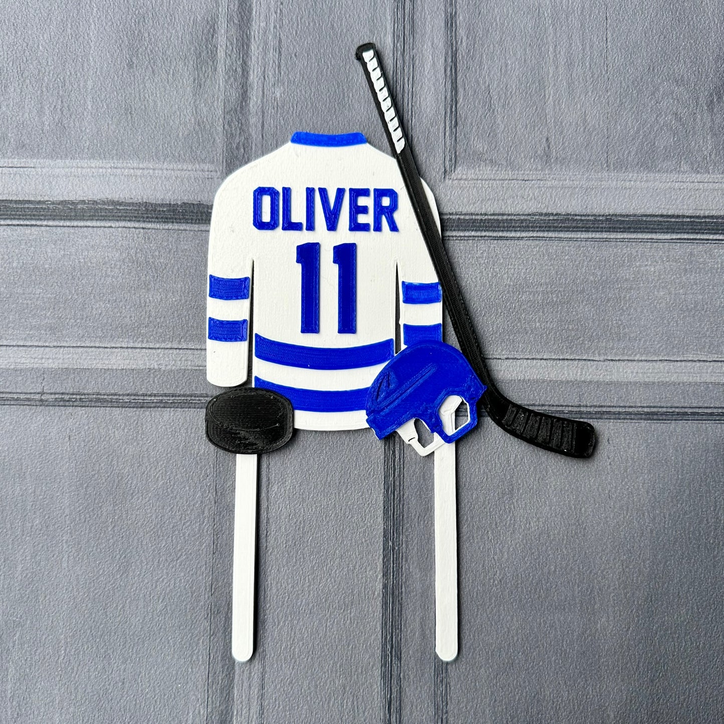 Ice Hockey Cake Topper - Personalised - Sports - Birthday Cake Topper - Party Supplies - Baking - Team - Sportsman - Rink - Ice Skates