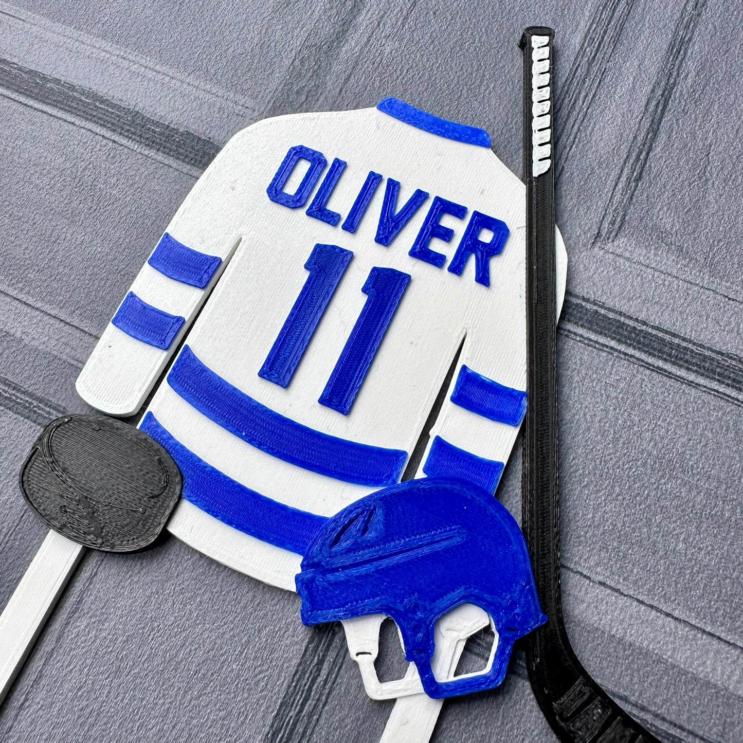 Ice Hockey Cake Topper - Personalised - Sports - Birthday Cake Topper - Party Supplies - Baking - Team - Sportsman - Rink - Ice Skates