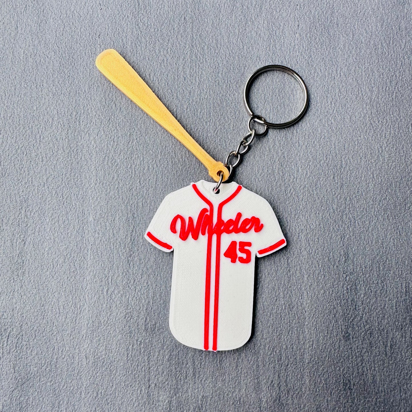 Baseball Shirt Keyring - Keychain - Personalised 3D Printed - Team - Sportsman - Fun Gift - Stocking Filler - Sports - Hoops