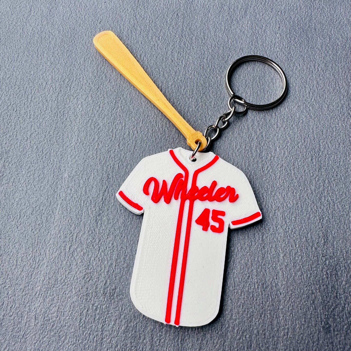 Baseball Shirt Keyring - Keychain - Personalised 3D Printed - Team - Sportsman - Fun Gift - Stocking Filler - Sports - Hoops