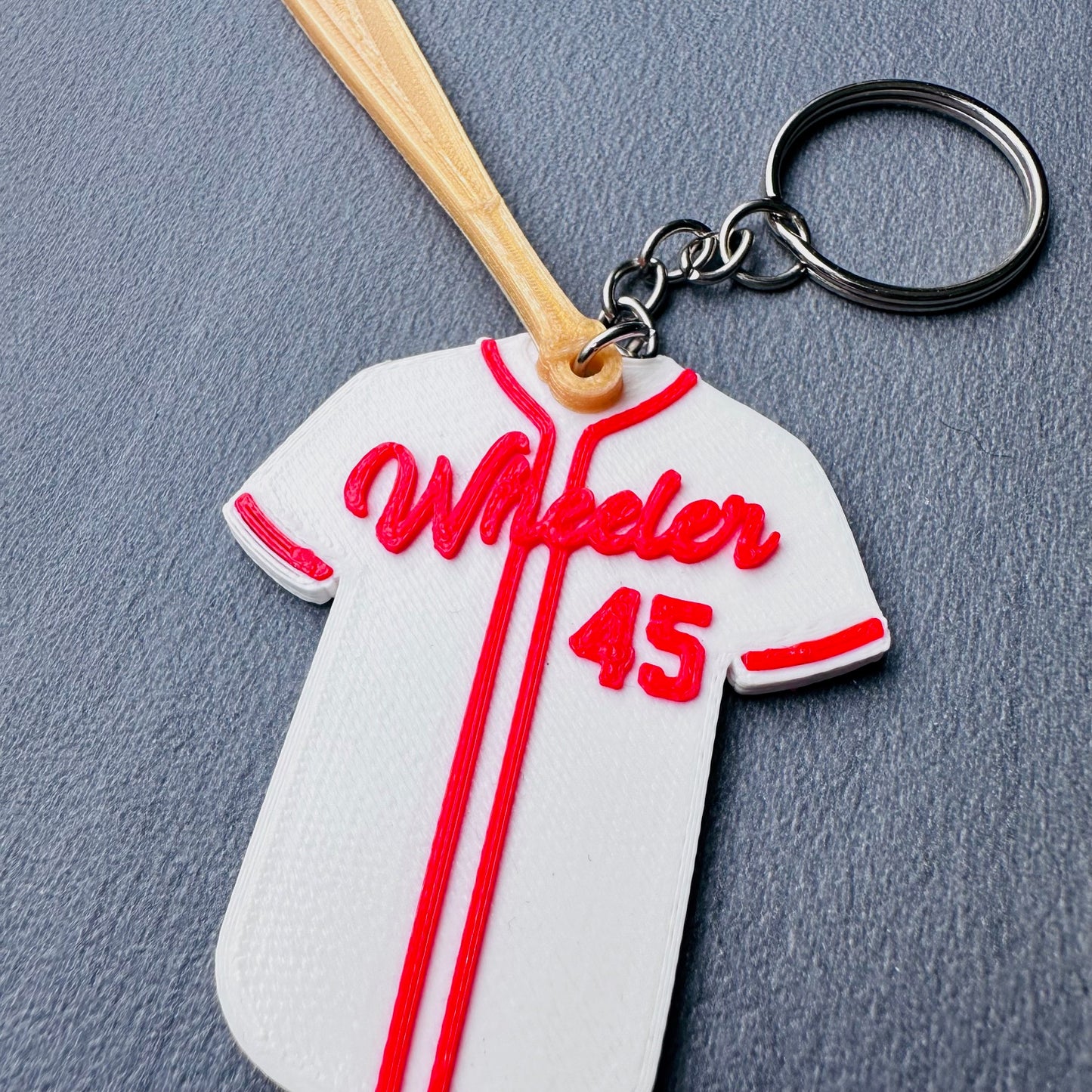 Baseball Shirt Keyring - Keychain - Personalised 3D Printed - Team - Sportsman - Fun Gift - Stocking Filler - Sports - Hoops