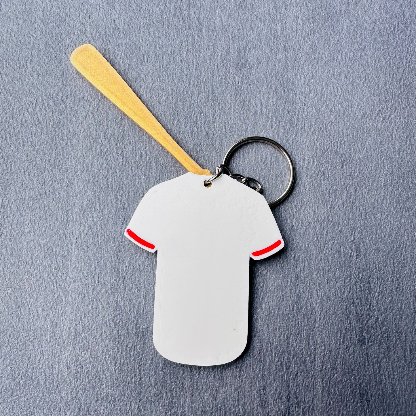 Baseball Shirt Keyring - Keychain - Personalised 3D Printed - Team - Sportsman - Fun Gift - Stocking Filler - Sports - Hoops