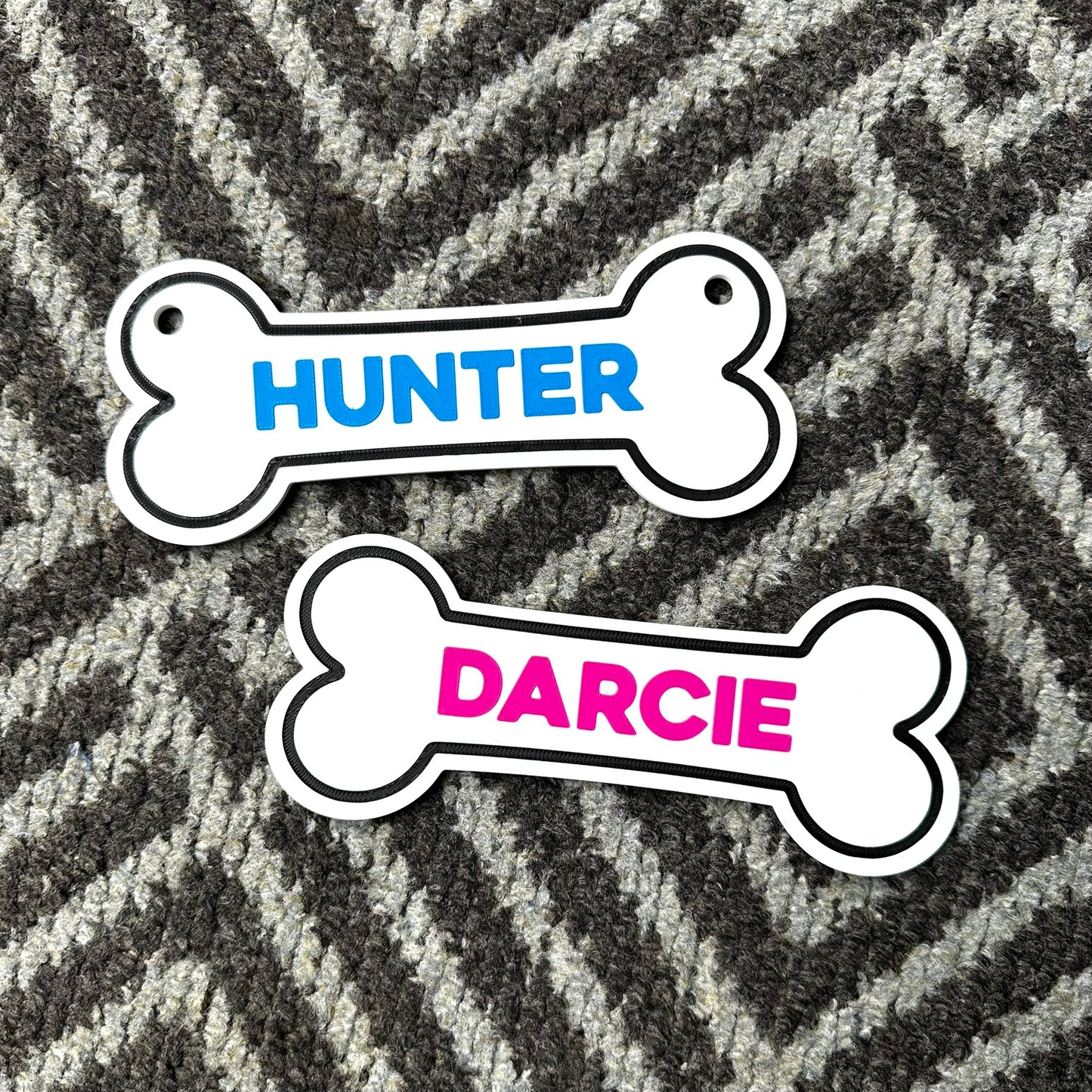 Personalised Pet Name Sign – 3D Printed Dog Bone Plaque