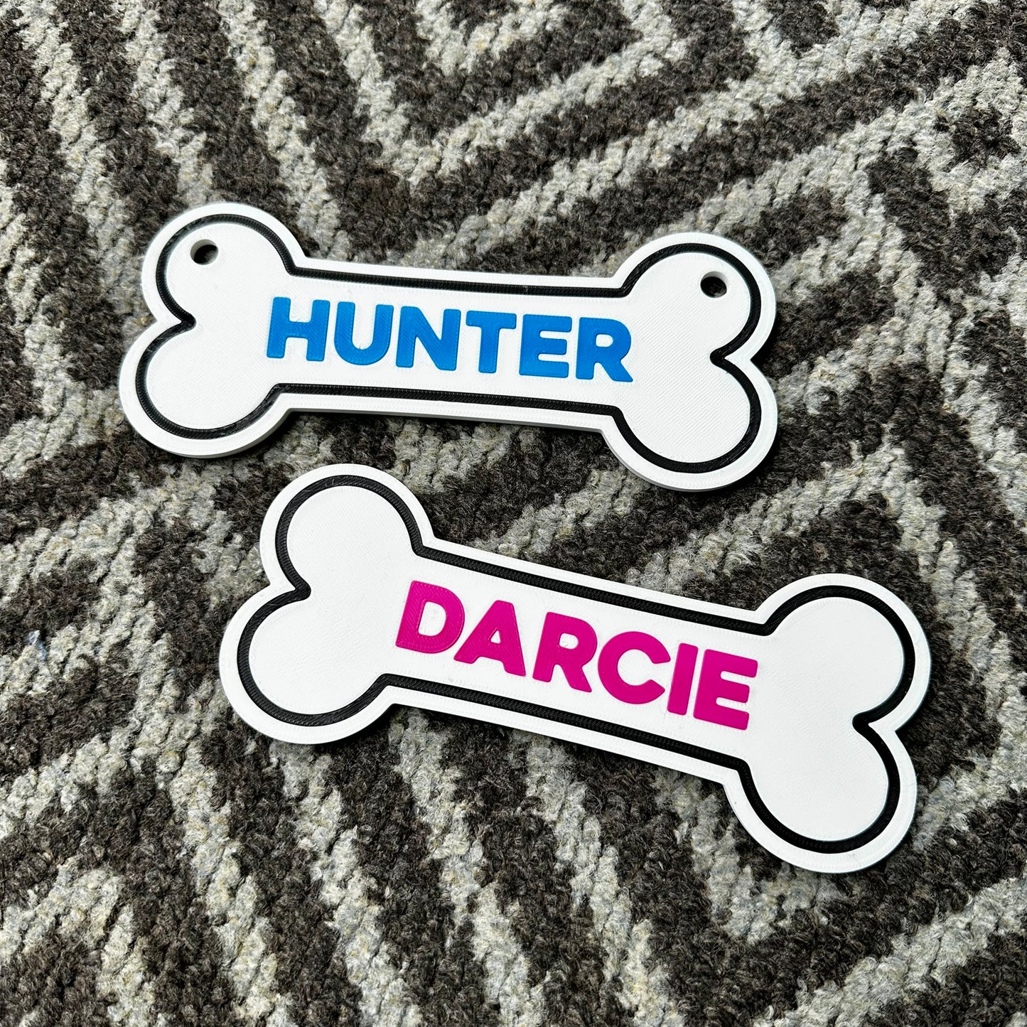 Personalised Pet Name Sign – 3D Printed Dog Bone Plaque