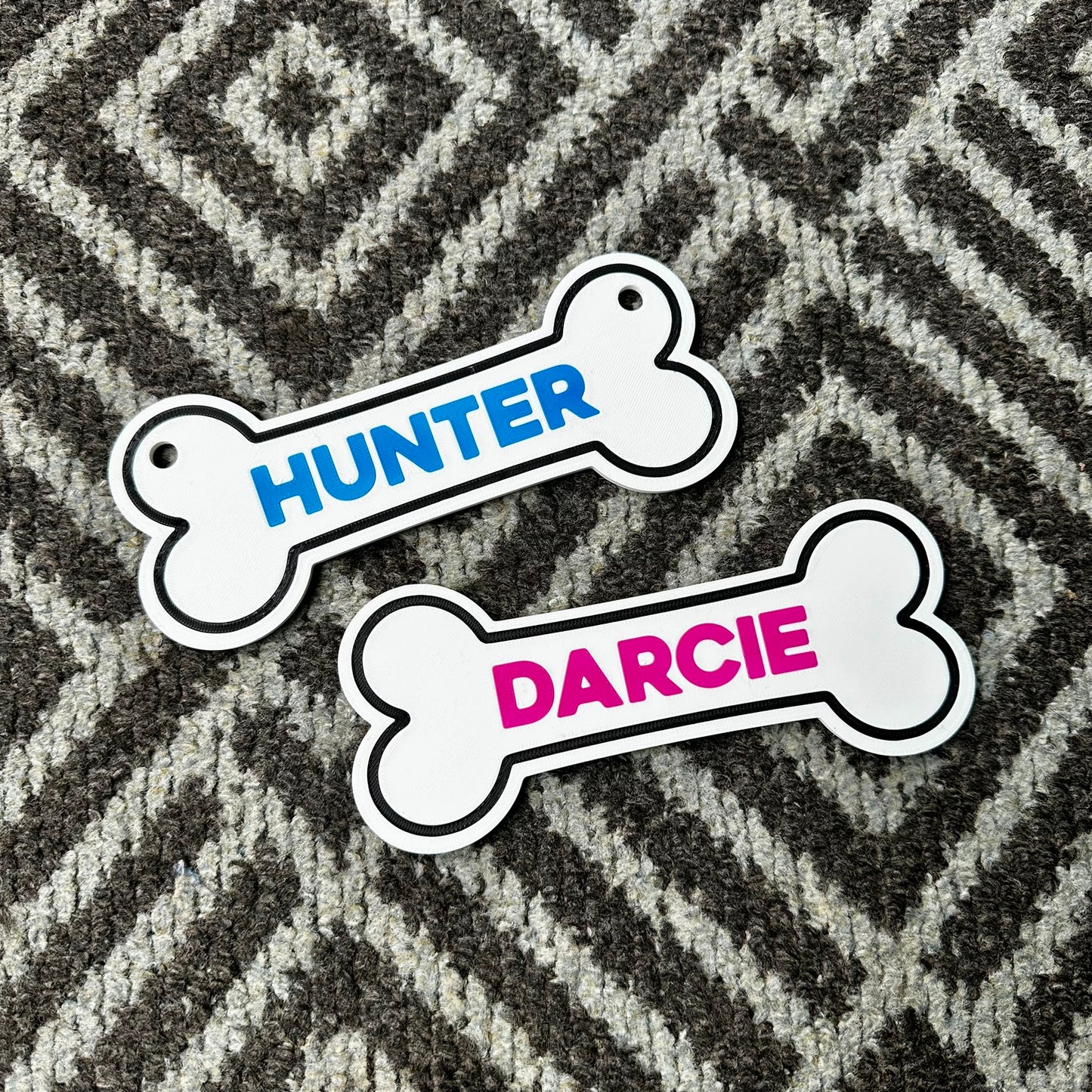 Personalised Pet Name Sign – 3D Printed Dog Bone Plaque