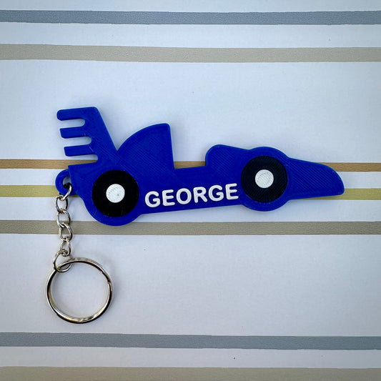 Personalized Personalised 3D Printed Race Car Keyring