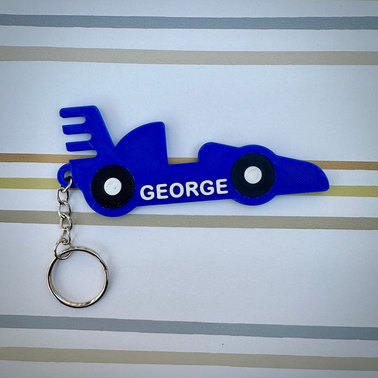 Personalized Personalised 3D Printed Race Car Keyring