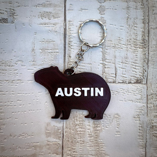 Personalized Personalised Capybara Keychain - 3D Printed Animal Lover Gift